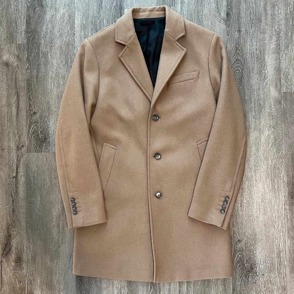 Mango Wool Overcoat, Camel, S